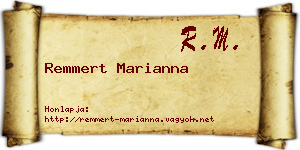 Remmert Marianna névjegykártya